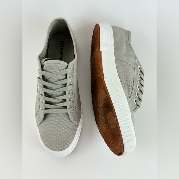 SUPERGA Unisex Lace Up Low Top Sneakers, Gray Canvas, US Size Men 8.5 Women 10 - Picture 12 of 13